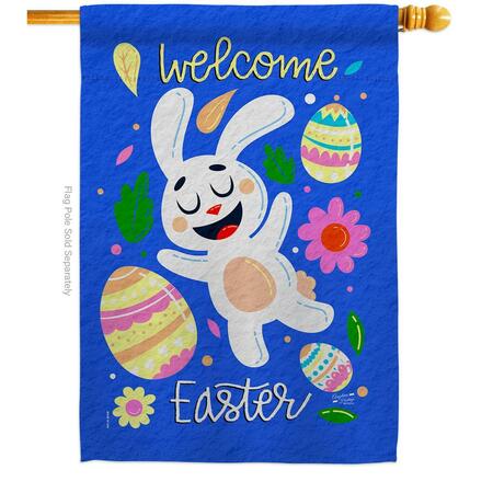 PATIO TRASERO Funny Easter Bunny Springtime Double-Sided Garden Decorative House Flag, Multi Color PA3914728